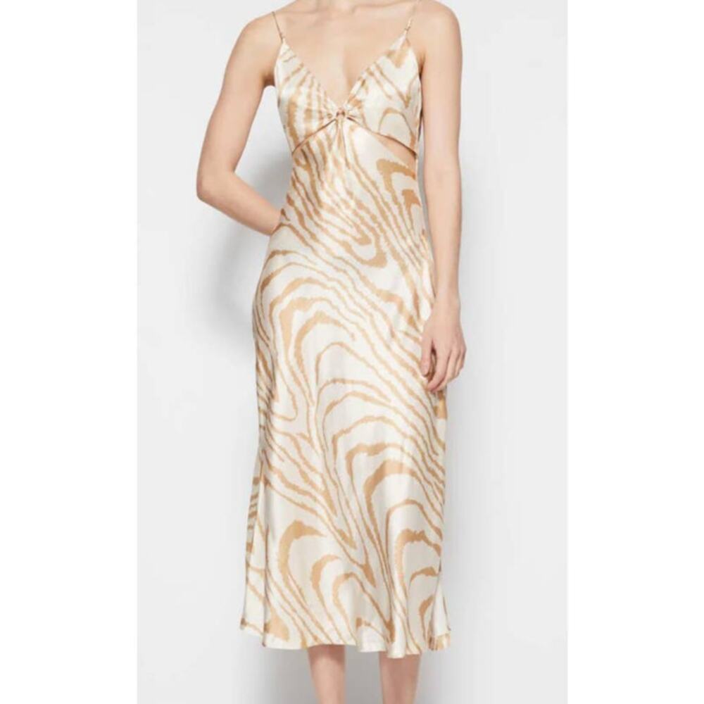 Jonathan Simkhai Standard Eliza Cutout Printed Slip Midi Dress